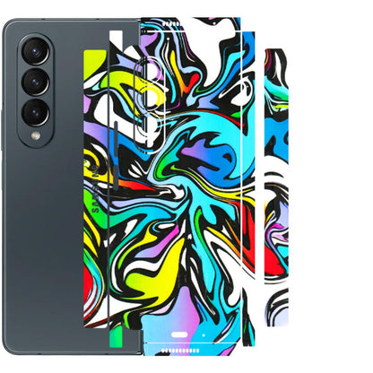Samsung M/F/Note/Flip and C Phone Skins (All Models) - Abstract Colour Paints - 3D Embossed Finish (L-271) Samsung Galaxy Z Fold 4