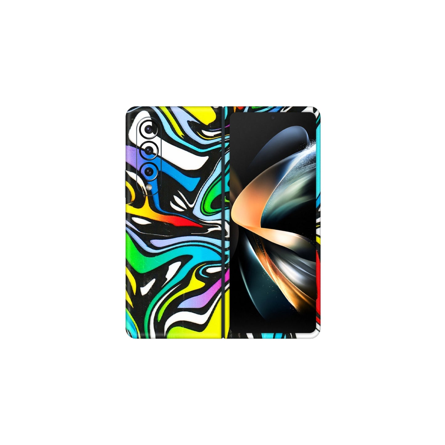 Samsung M/F/Note/Flip and C Phone Skins (All Models) - Abstract Colour Paints - 3D Embossed Finish (L-271) Samsung Galaxy Z Fold 4