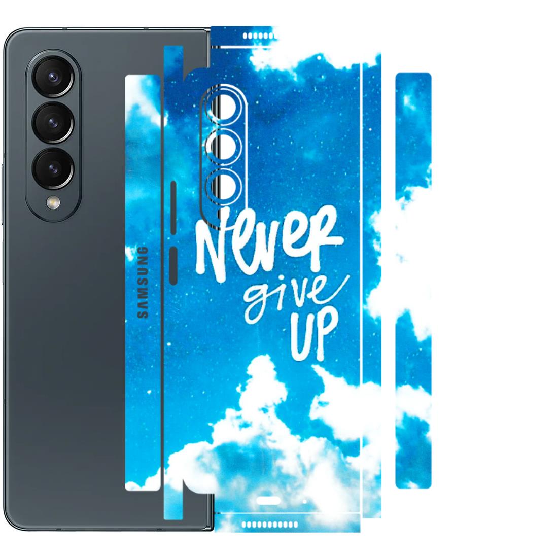 Samsung M/F/Note/Flip and C Phone Skins (All Models) - Never Give Up - 3D Embossed Finish (L-279) Samsung Galaxy Z Fold 4