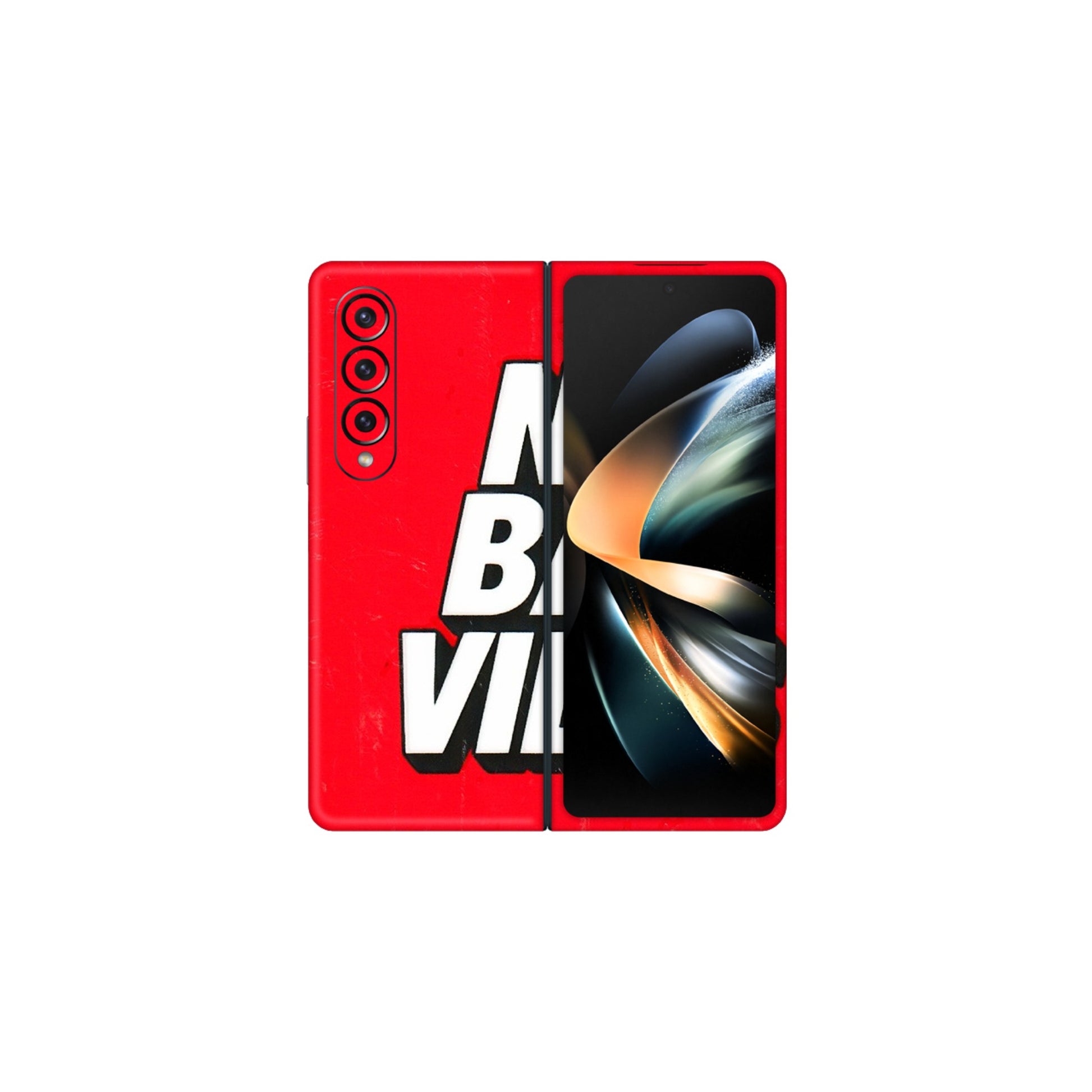 Samsung M/F/Note/Flip and C Phone Skins (All Models) - No Bad Vibes - 3D Embossed Finish (L-280) Samsung Galaxy Z Fold 4