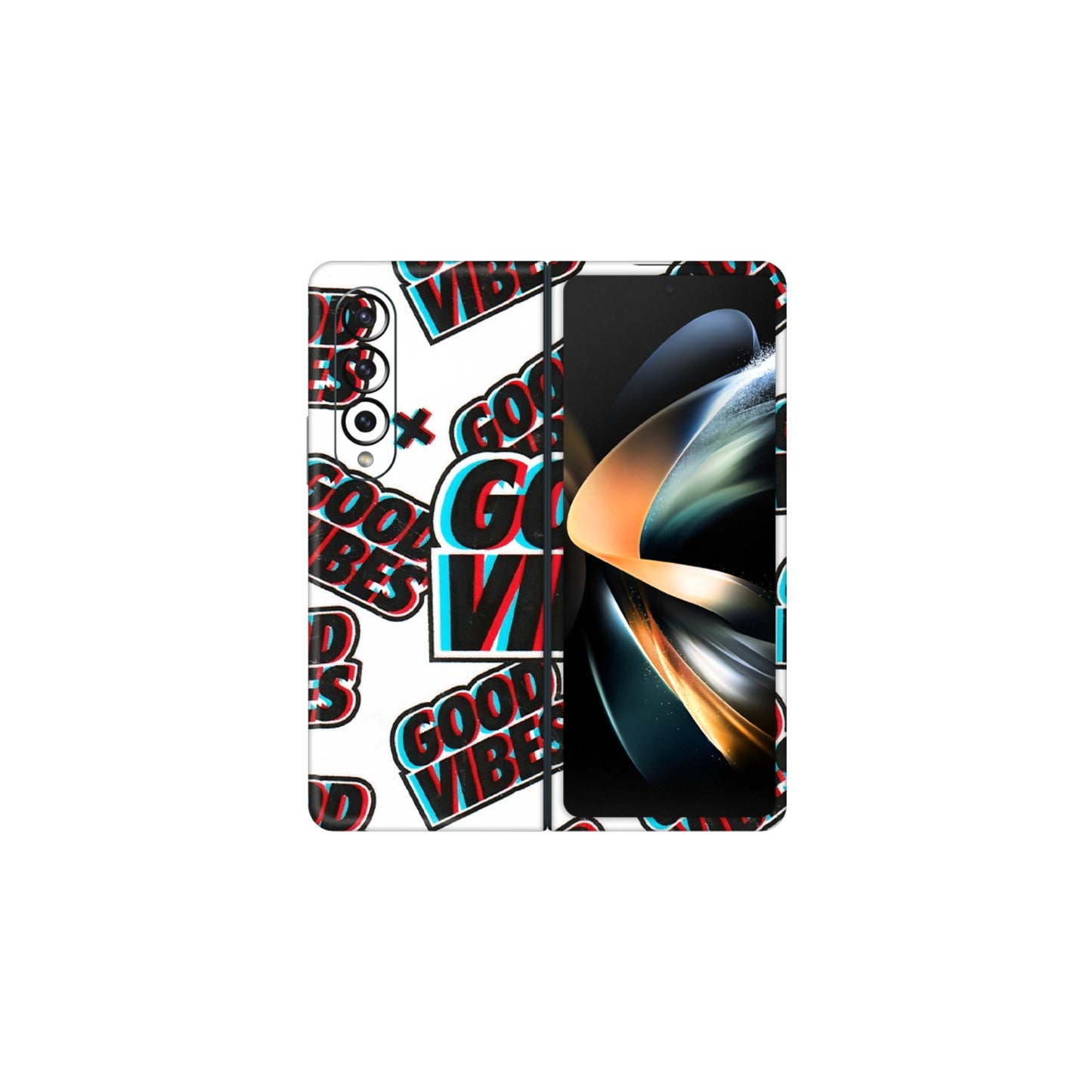 Samsung M/F/Note/Flip and C Phone Skins (All Models) - Good Vibes - 3D Embossed Finish (L-282) Samsung Galaxy Z Fold 4