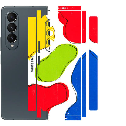 Samsung M/F/Note/Flip and C Phone Skins (All Models) - RGB Colour Paint - 3D Embossed Finish (L-284) Samsung Galaxy Z Fold 4