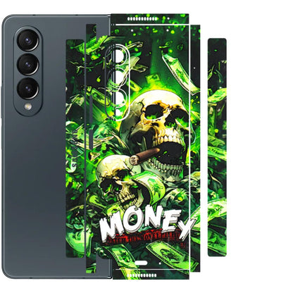 Samsung M/F/Note/Flip and C Phone Skins (All Models) - Skull Money - 3D Embossed Finish (L-303) Samsung Galaxy Z Fold 4