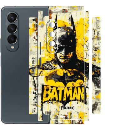 Samsung M/F/Note/Flip and C Phone Skins (All Models) - Batman Yellow BT - 3D Embossed Finish (L-304) Samsung Galaxy Z Fold 4