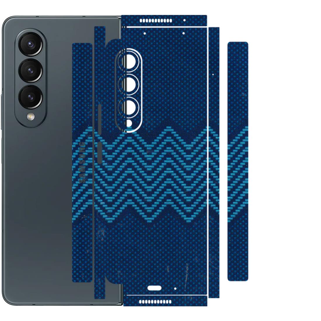 Samsung M/F/Note/Flip and C Phone Skins (All Models) - Blue Sober Waves - 3D Embossed Finish (L-306) Samsung Galaxy Z Fold 4