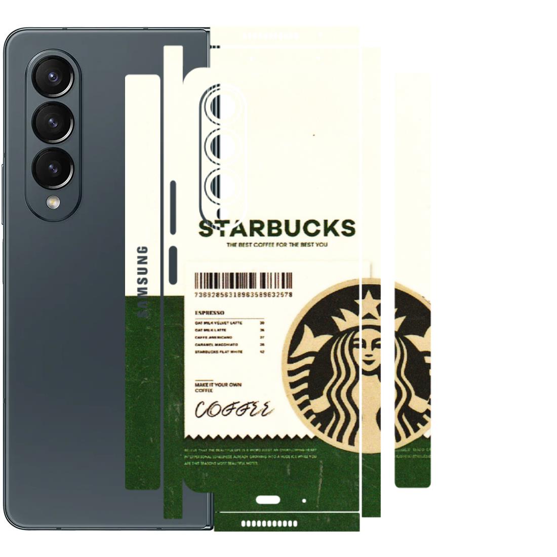 Samsung M/F/Note/Flip and C Phone Skins (All Models) - Starbucks Barcode - 3D Embossed Finish (L-308) Samsung Galaxy Z Fold 4