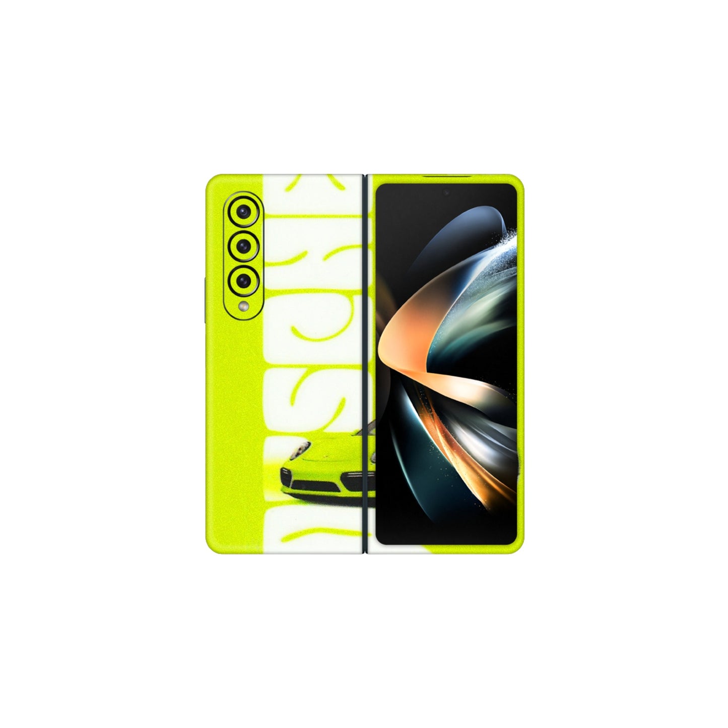 Samsung M/F/Note/Flip and C Phone Skins (All Models) - Lime Green Porche - 3D Embossed Finish (L-30) Samsung Galaxy Z Fold 4