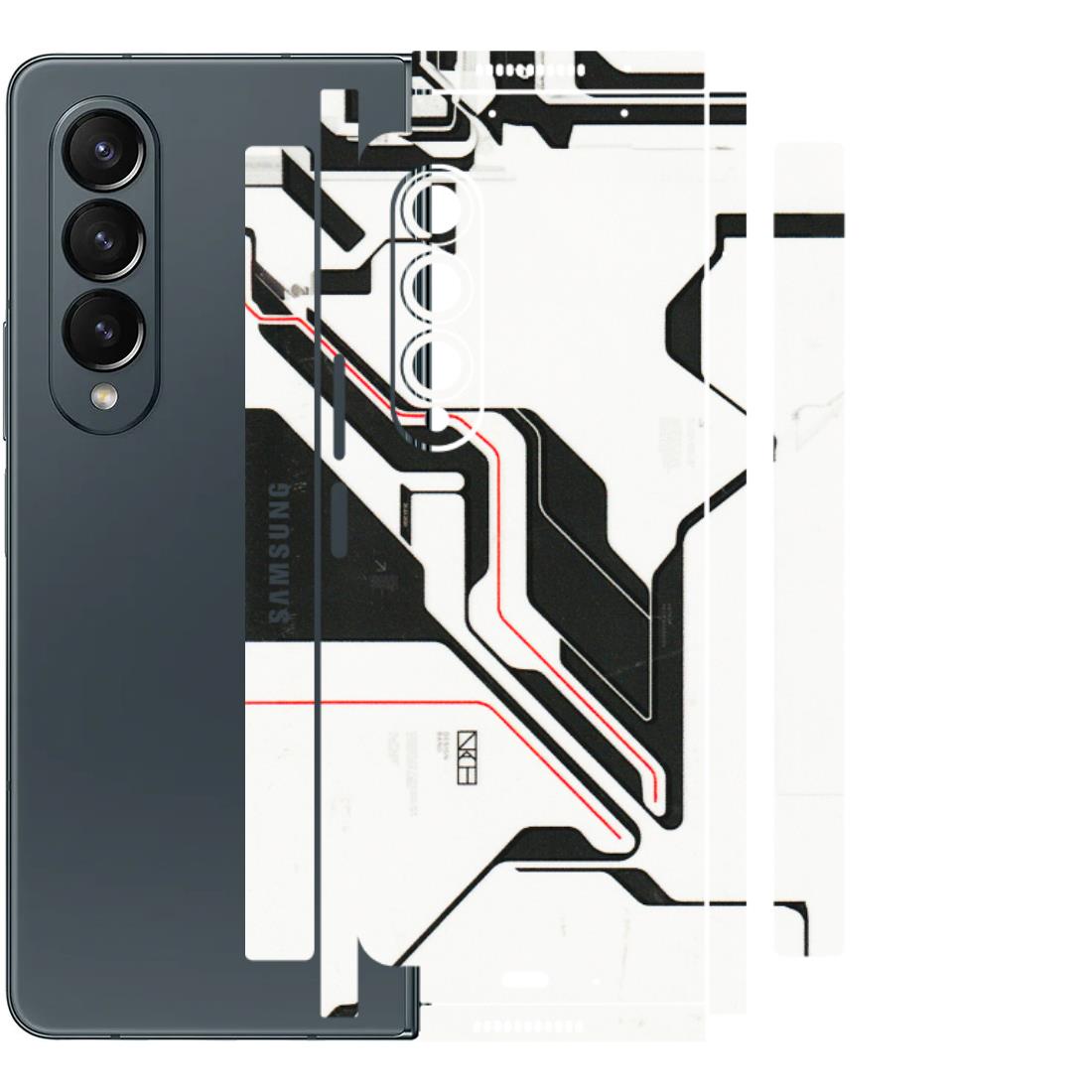 Samsung M/F/Note/Flip and C Phone Skins (All Models) - White Techy Logo - 3D Embossed Finish (L-312) Samsung Galaxy Z Fold 4