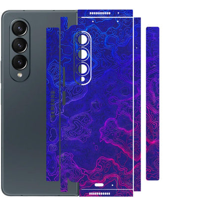 Samsung M/F/Note/Flip and C Phone Skins (All Models) - Purple Ripples Swirl - 3D Embossed Finish (L-314) Samsung Galaxy Z Fold 4