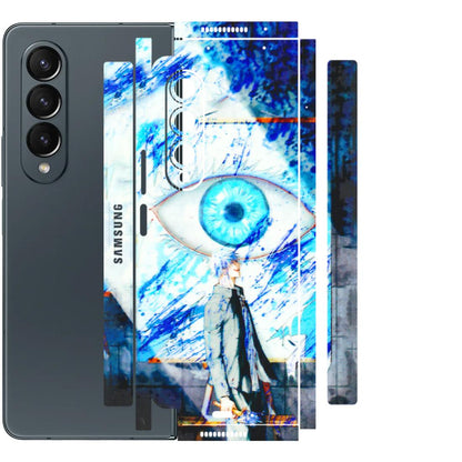 Samsung M/F/Note/Flip and C Phone Skins (All Models) - Anime Sea Blue Eye - 3D Embossed Finish (L-318) Samsung Galaxy Z Fold 4