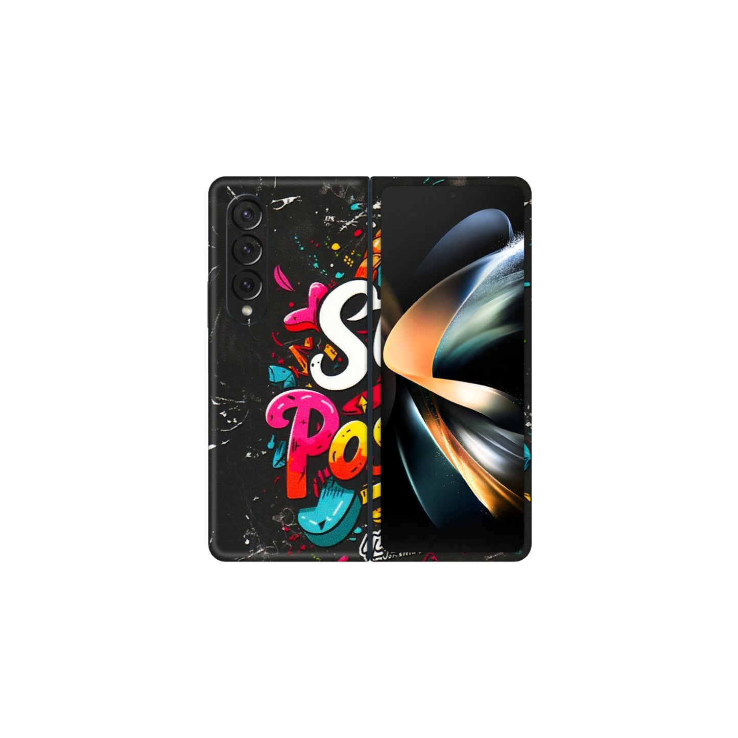 Samsung M/F/Note/Flip and C Phone Skins (All Models) - Stay Positive Black - 3D Embossed Finish (L-31) Samsung Galaxy Z Fold 4