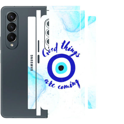 Samsung M/F/Note/Flip and C Phone Skins (All Models) - Evil Eye Good Things Are Coming - 3D Embossed Finish (L-322) Samsung Galaxy Z Fold 4