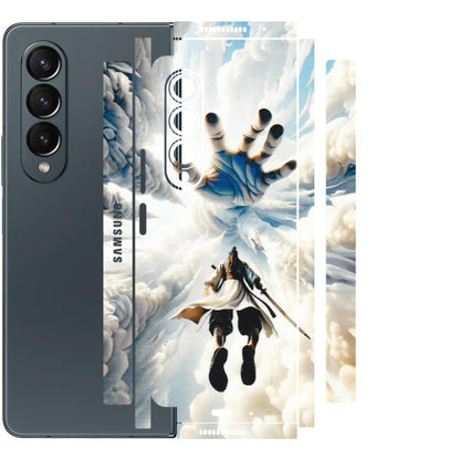 Samsung M/F/Note/Flip and C Phone Skins (All Models) - Big Hand With Monkey King - 3D Embossed Finish (L-323) Samsung Galaxy Z Fold 4
