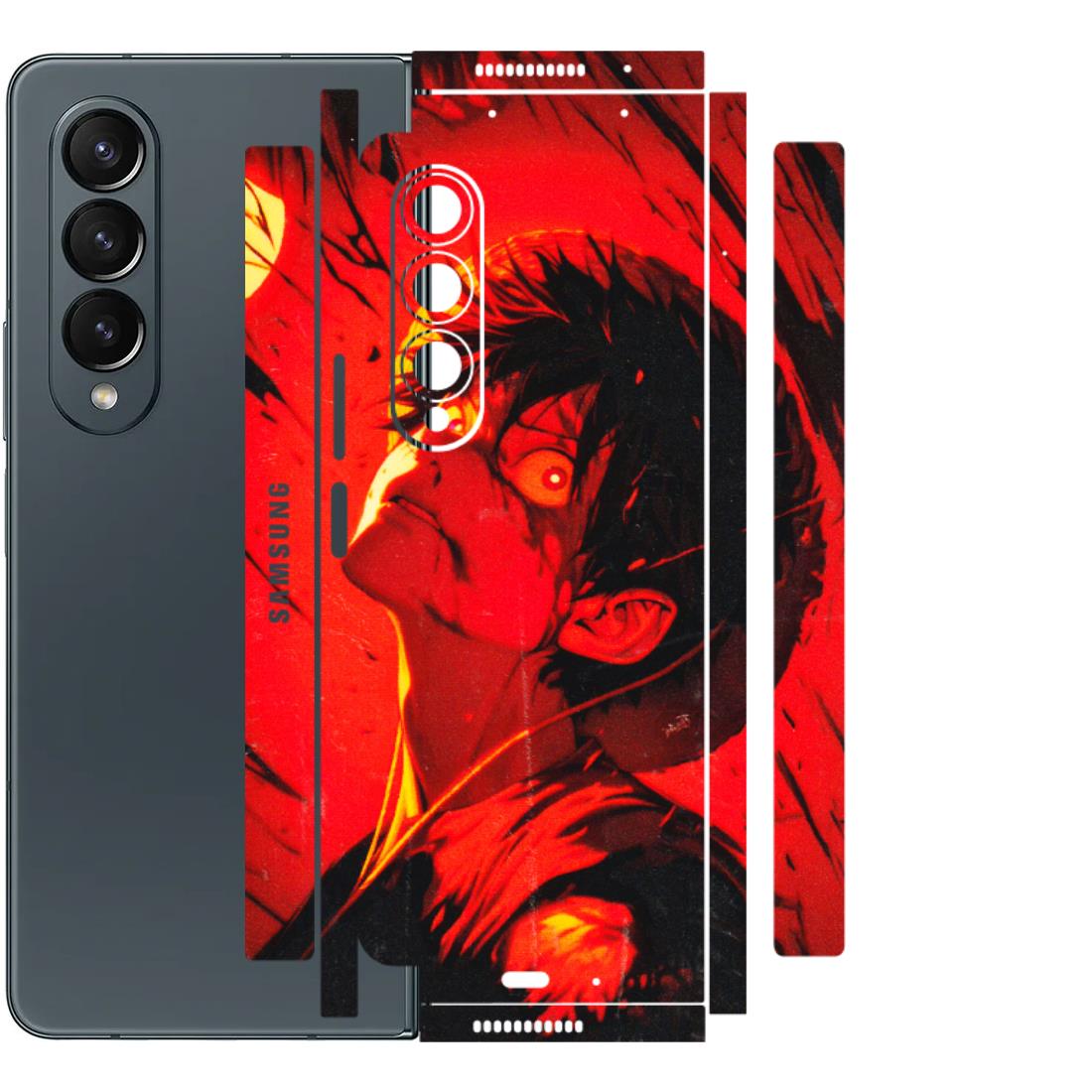 Samsung M/F/Note/Flip and C Phone Skins (All Models) - D.Luffy Power Up One Piece Anime - 3D Embossed Finish (L-326) Samsung Galaxy Z Fold 4