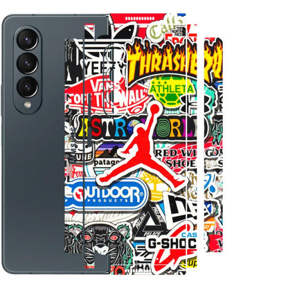 Samsung M/F/Note/Flip and C Phone Skins (All Models) - Multi Brands Sticker Graffiti - 3D Embossed Finish (L-37) Samsung Galaxy Z Fold 4