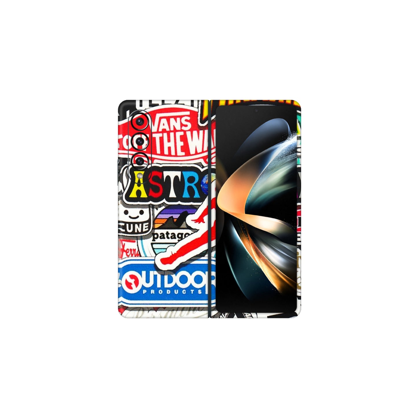 Samsung M/F/Note/Flip and C Phone Skins (All Models) - Multi Brands Sticker Graffiti - 3D Embossed Finish (L-37) Samsung Galaxy Z Fold 4