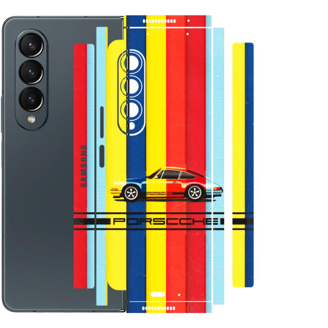 Samsung M/F/Note/Flip and C Phone Skins (All Models) - Multicolour Porche - 3D Embossed Finish (L-39) Samsung Galaxy Z Fold 4