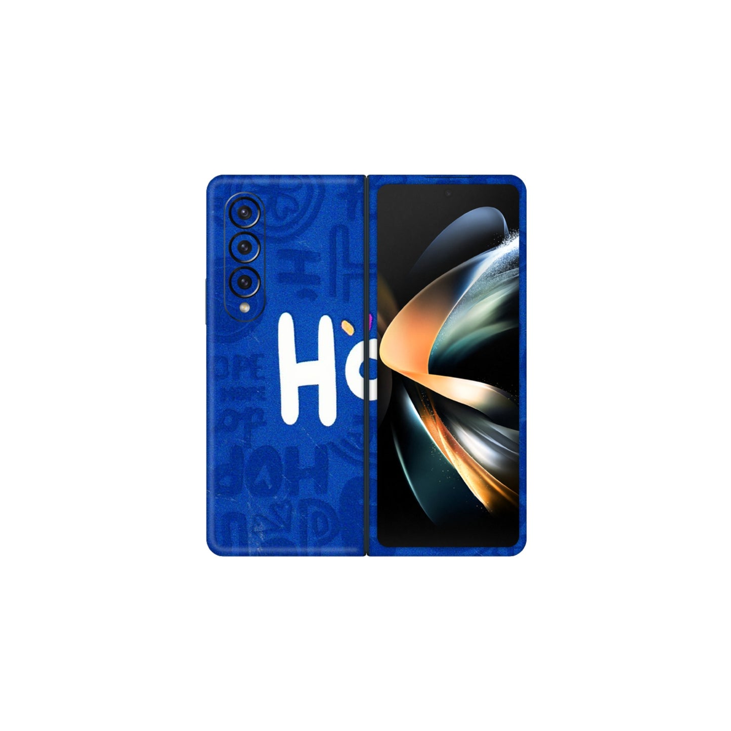 Samsung M/F/Note/Flip and C Phone Skins (All Models) - Hope Doodles Blue - 3D Embossed Finish (L-43) Samsung Galaxy Z Fold 4