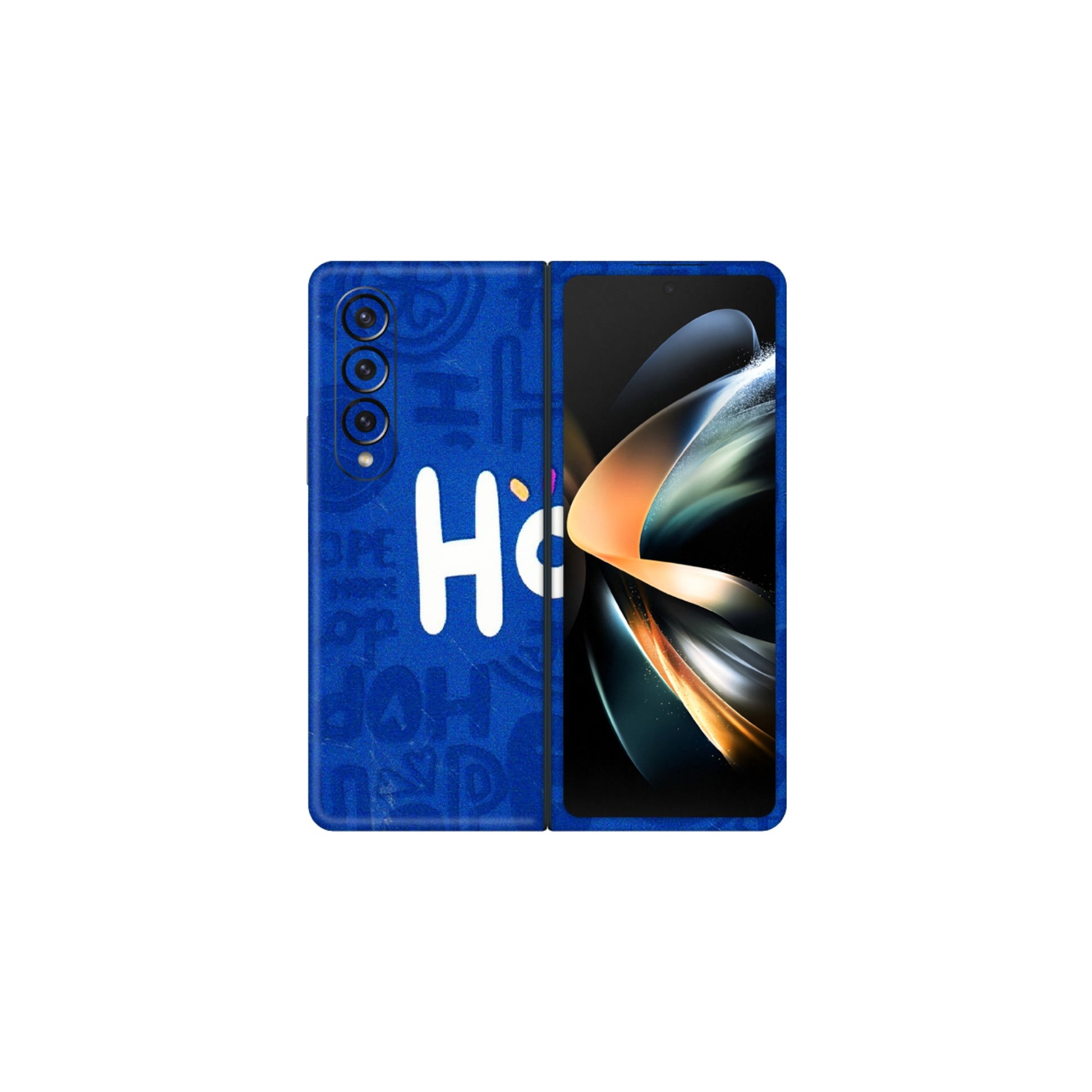 Samsung M/F/Note/Flip and C Phone Skins (All Models) - Hope Doodles Blue - 3D Embossed Finish (L-43) Samsung Galaxy Z Fold 4