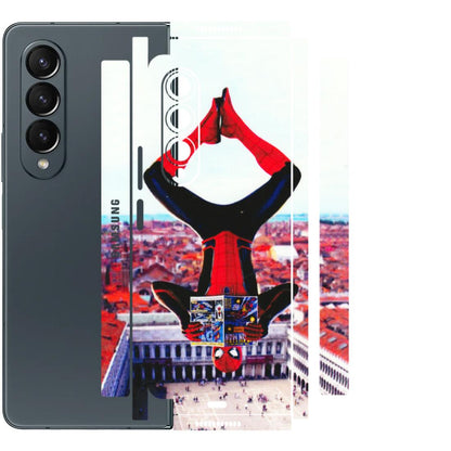 Samsung M/F/Note/Flip and C Phone Skins (All Models) - Spiderman Hanging - 3D Embossed Finish (L-53) Samsung Galaxy Z Fold 4