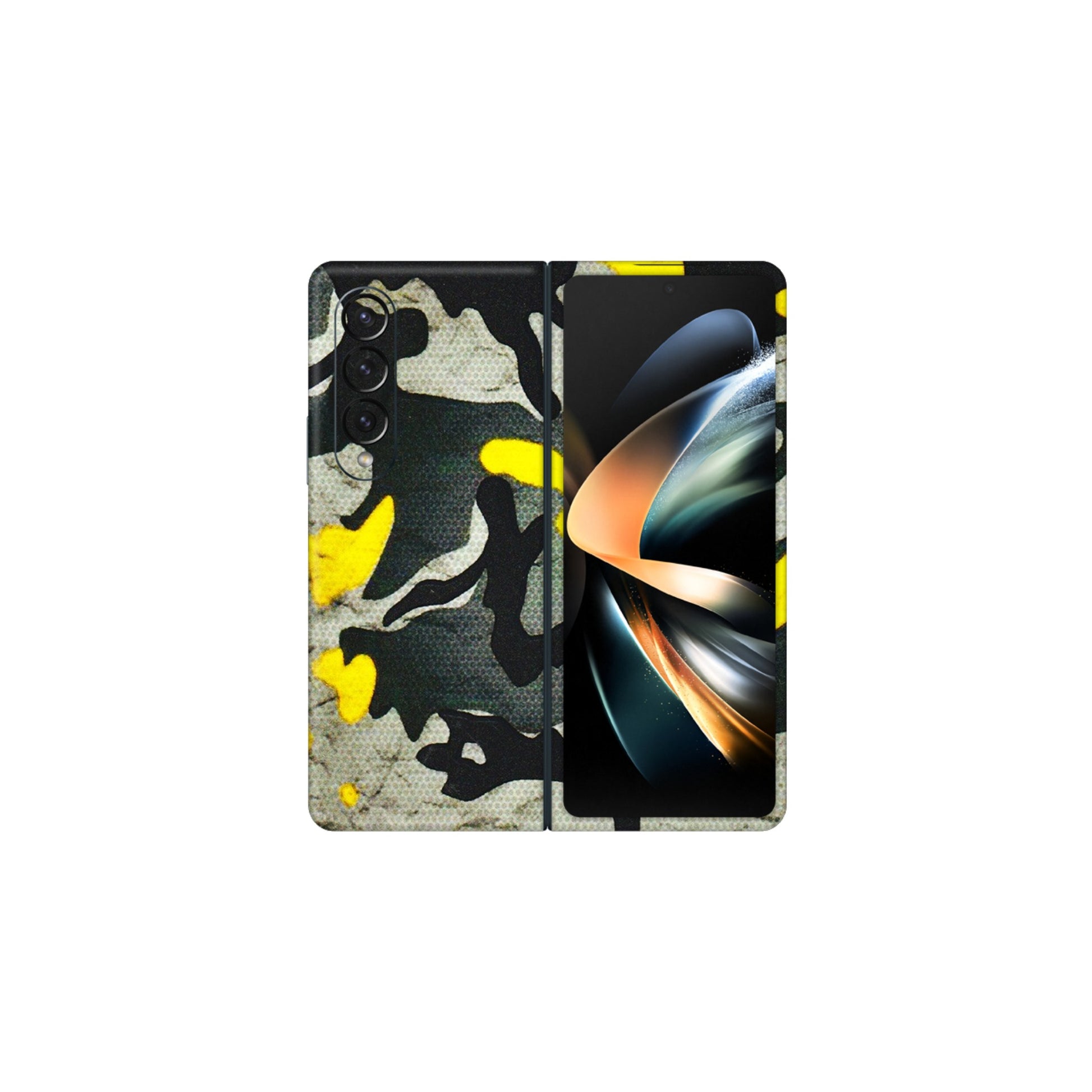 Samsung M/F/Note/Flip and C Phone Skins (All Models) - Yellow Camouflage - 3D Embossed Finish (L-61) Samsung Galaxy Z Fold 4