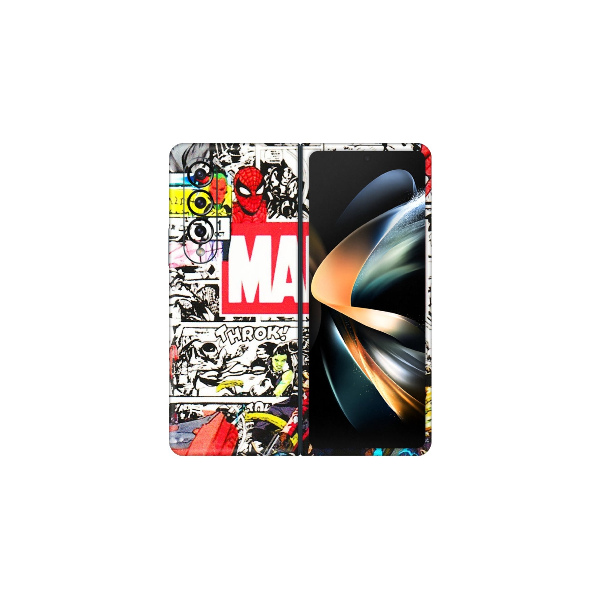 Samsung M/F/Note/Flip and C Phone Skins (All Models) - Marvel Colorful Comic - 3D Embossed Finish (L-64) Samsung Galaxy Z Fold 4