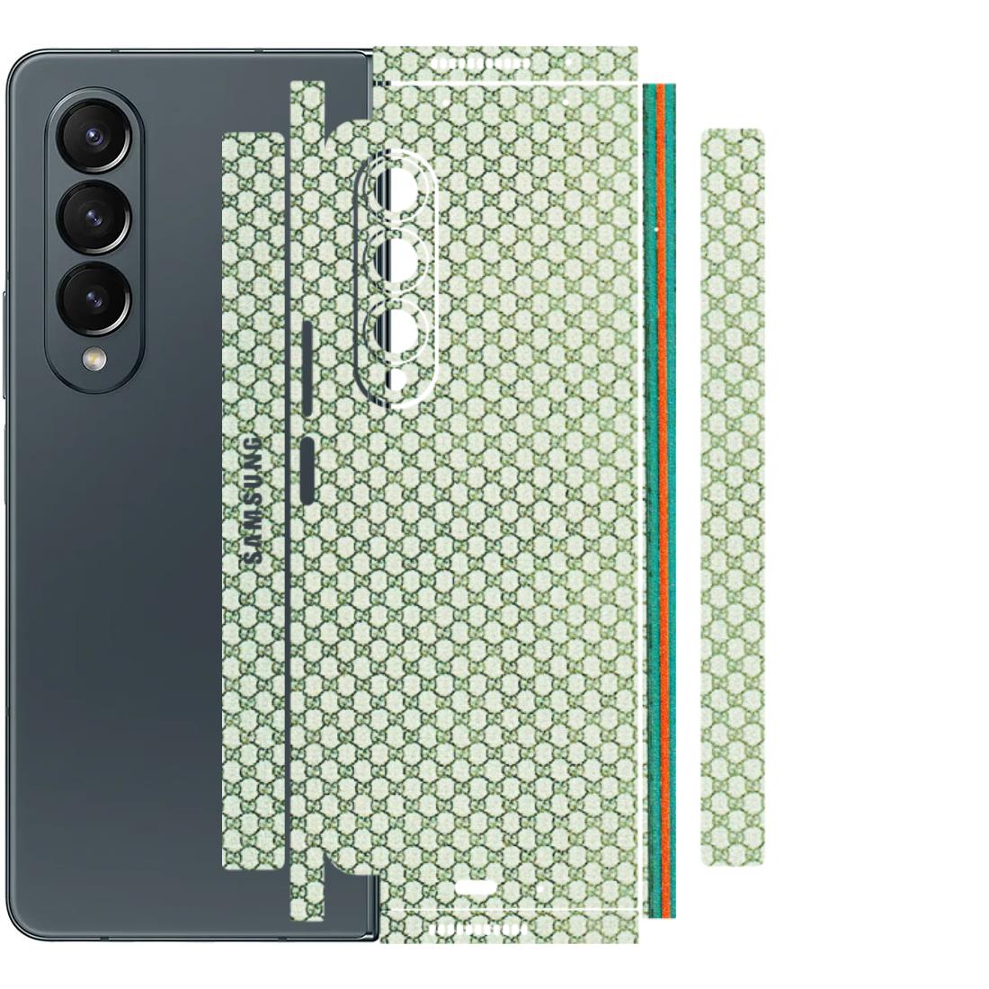 Samsung M/F/Note/Flip and C Phone Skins (All Models) - Gucci Fabric Pattern - 3D Embossed Finish (L-73) Samsung Galaxy Z Fold 4