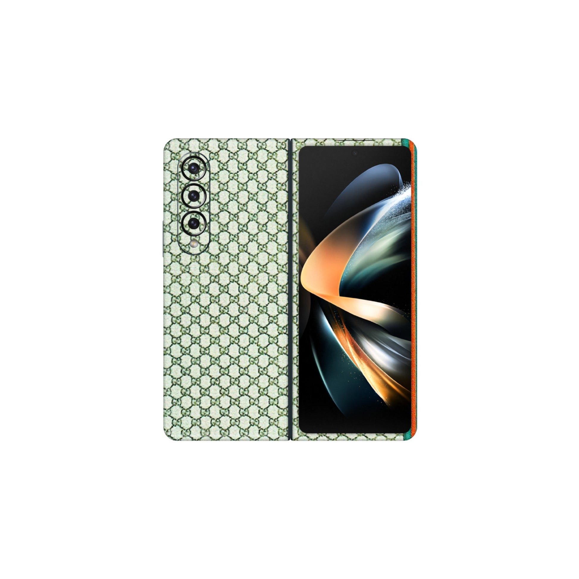 Samsung M/F/Note/Flip and C Phone Skins (All Models) - Gucci Fabric Pattern - 3D Embossed Finish (L-73) Samsung Galaxy Z Fold 4