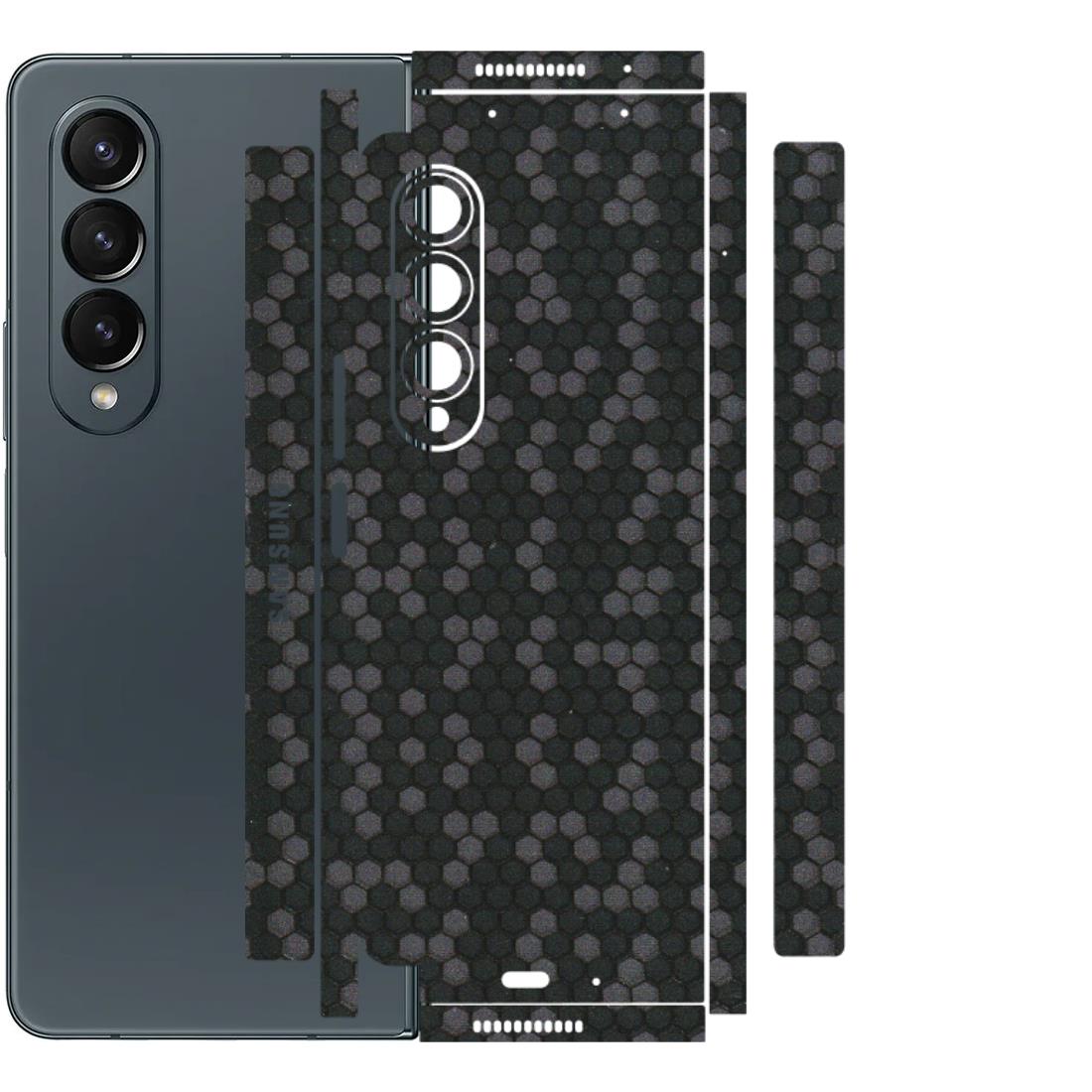 Samsung M/F/Note/Flip and C Phone Skins (All Models) - Black Grey Honeycomb Sober - 3D Embossed Finish (L-85) Samsung Galaxy Z Fold 4