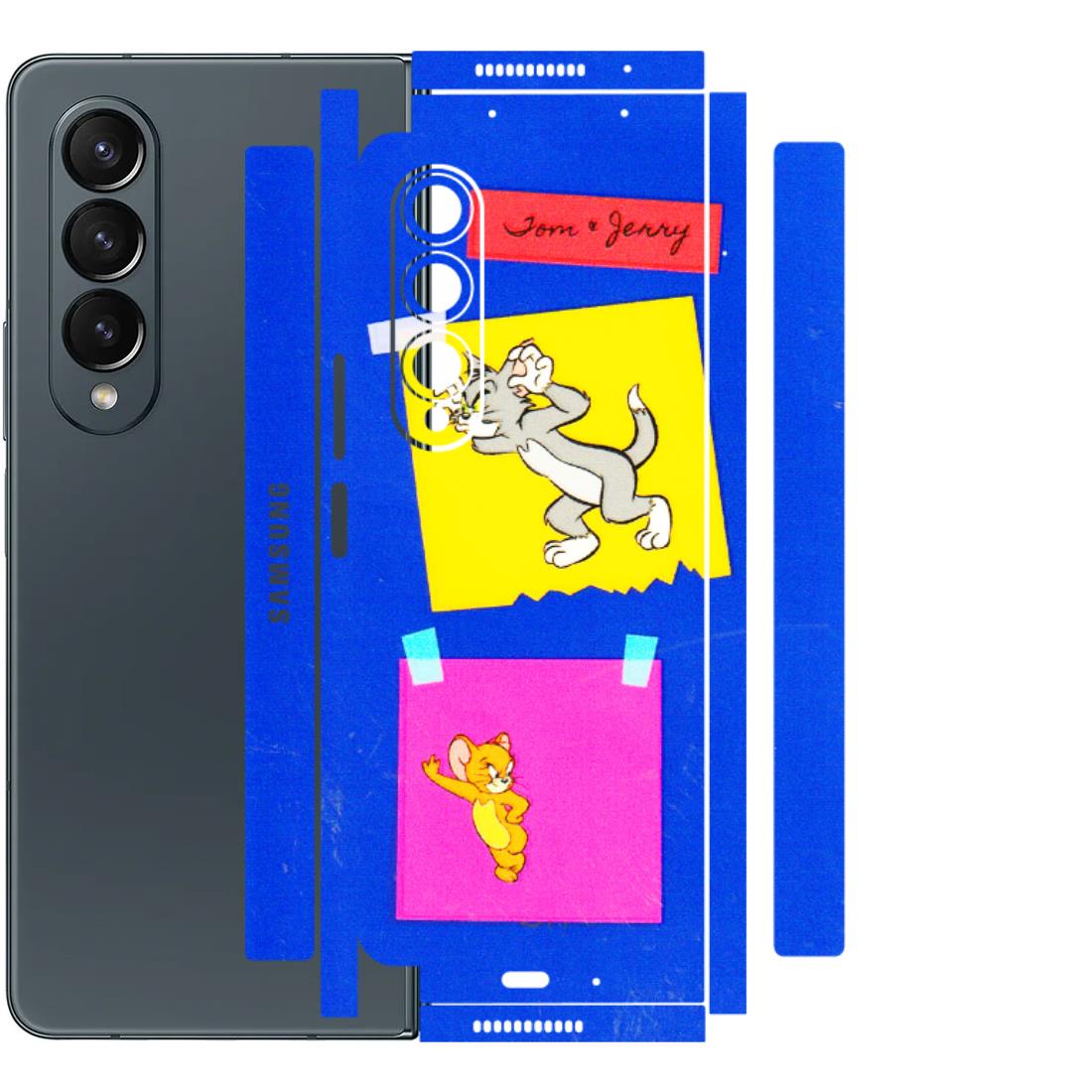 Samsung M/F/Note/Flip and C Phone Skins (All Models) - Tom N Jerry Sticky Notes - 3D Embossed Finish (L-88) Samsung Galaxy Z Fold 4