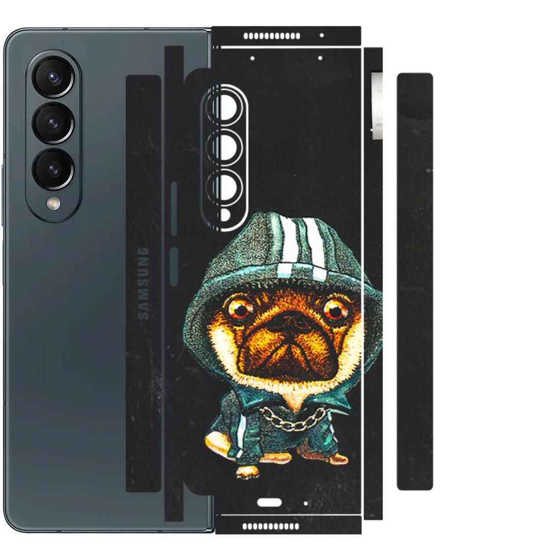 Samsung M/F/Note/Flip and C Phone Skins (All Models) - Puppy N Hoodie - 3D Embossed Finish (L-90) Samsung Galaxy Z Fold 4