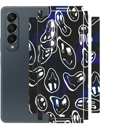 Samsung M/F/Note/Flip and C Phone Skins (All Models) - Distorted Smileys - 3D Embossed Finish (L-92) Samsung Galaxy Z Fold 4