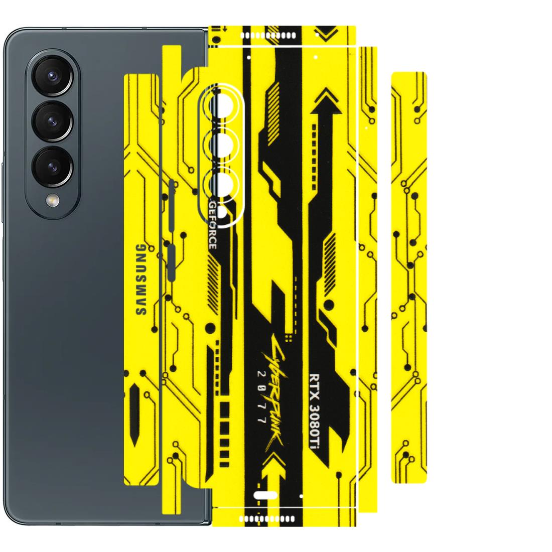 Samsung M/F/Note/Flip and C Phone Skins (All Models) - Yellow Cyberpunk - 3D Embossed Finish (L-93) Samsung Galaxy Z Fold 4