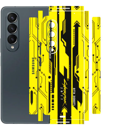 Samsung M/F/Note/Flip and C Phone Skins (All Models) - Yellow Cyberpunk - 3D Embossed Finish (L-93) Samsung Galaxy Z Fold 4