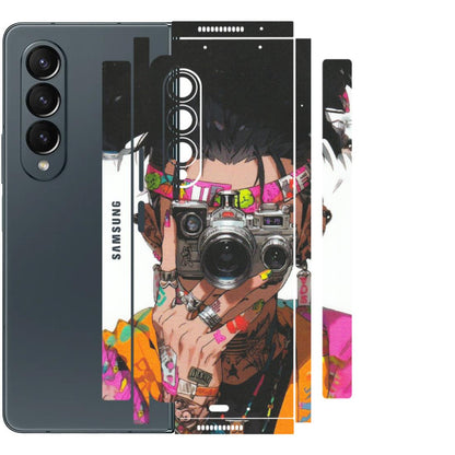 Samsung M/F/Note/Flip and C Phone Skins (All Models) - Camera Lover Girl - Matte Finish (M-09) Samsung Galaxy Z Fold 4