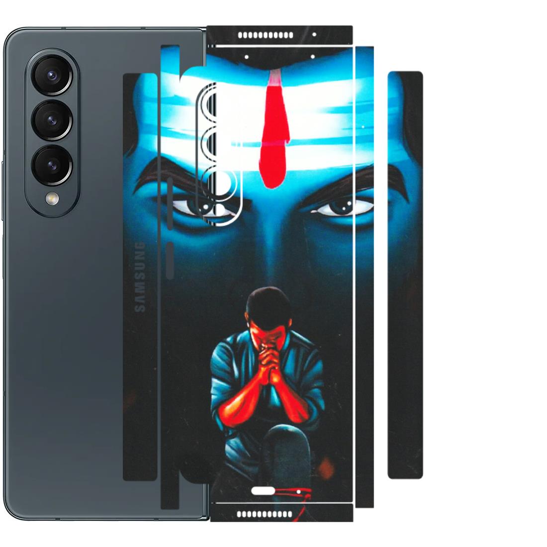 Samsung M/F/Note/Flip and C Phone Skins (All Models) - Mahakal Bhakt - Matte Finish (M-112) Samsung Galaxy Z Fold 4