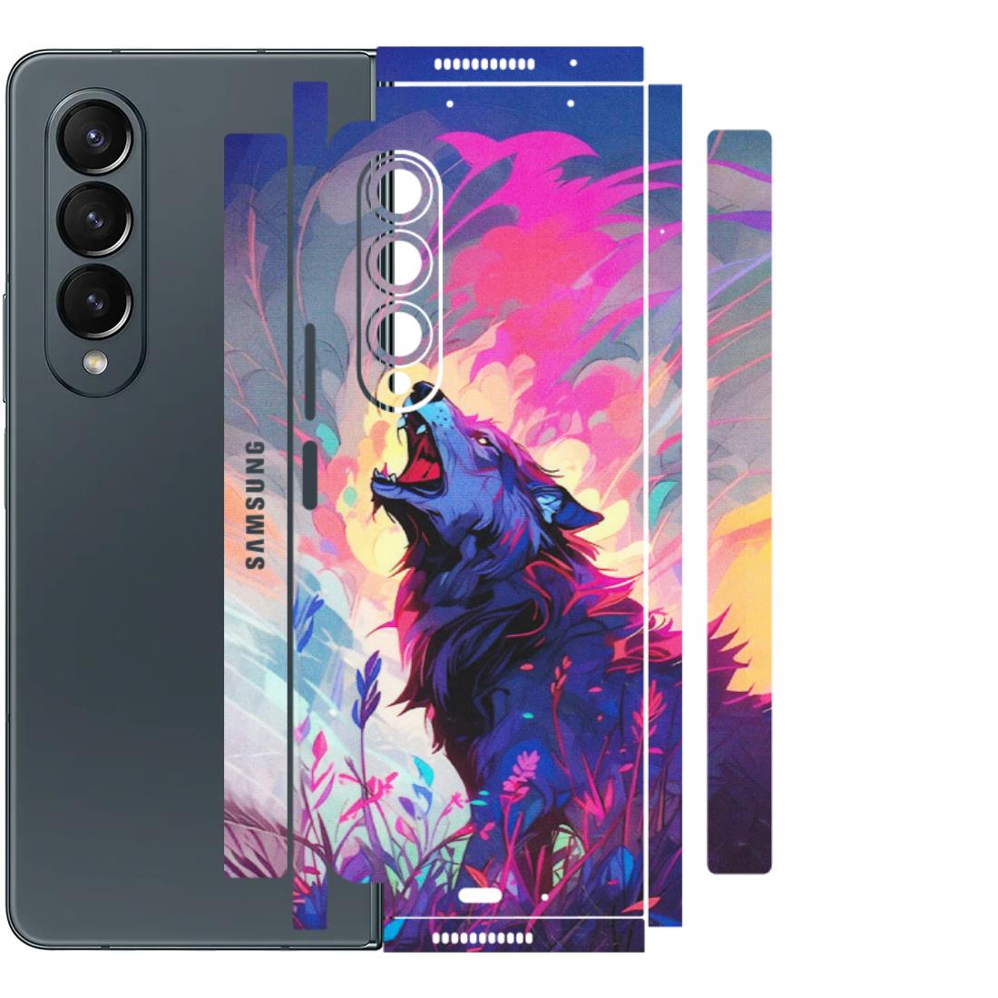 Samsung M/F/Note/Flip and C Phone Skins (All Models) - New Wild Wolf Abstract - Matte Finish (M-125) Samsung Galaxy Z Fold 4
