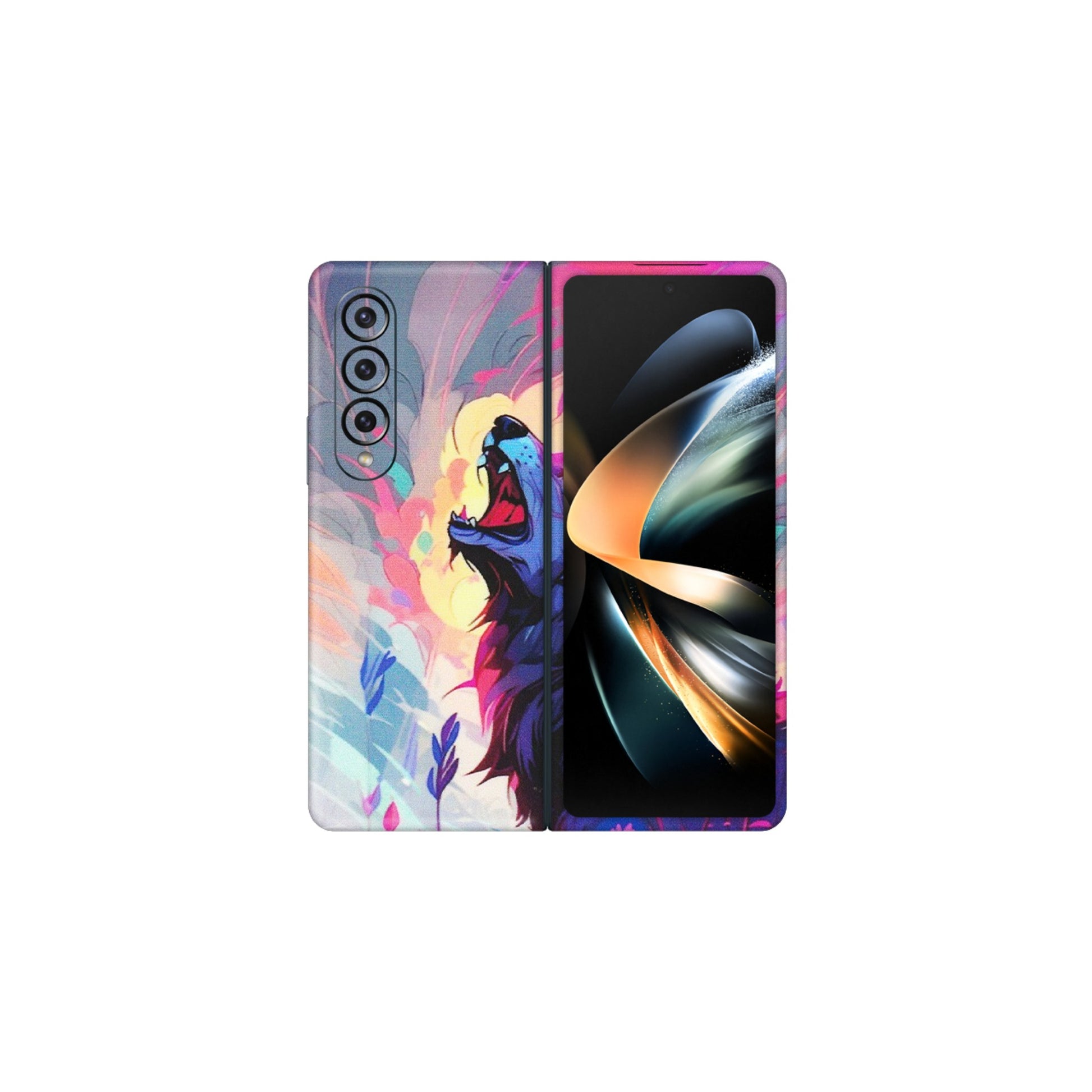 Samsung M/F/Note/Flip and C Phone Skins (All Models) - New Wild Wolf Abstract - Matte Finish (M-125) Samsung Galaxy Z Fold 4