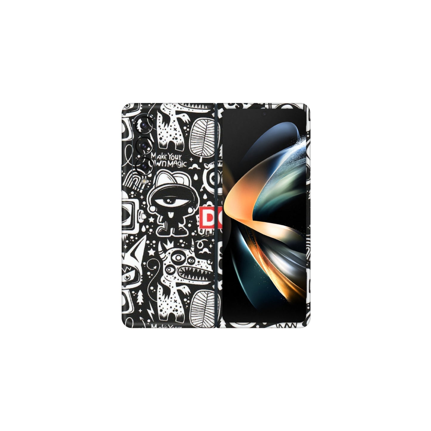 Samsung M/F/Note/Flip and C Phone Skins (All Models) - Dope Stay Classy Black Doodles - Matte Finish (M-126) Samsung Galaxy Z Fold 4