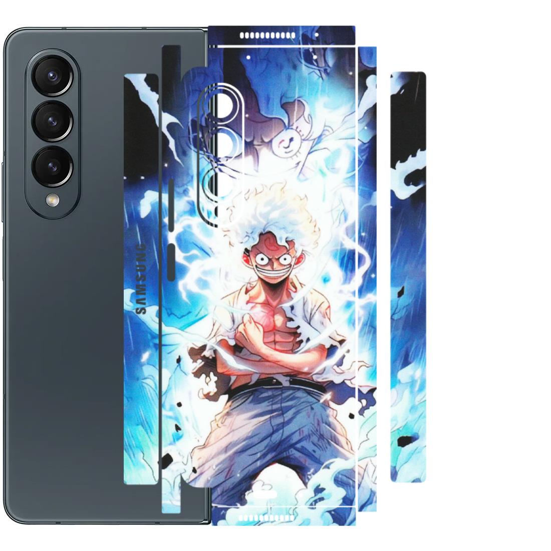 Samsung M/F/Note/Flip and C Phone Skins (All Models) - Blue Thunder Luffy Anime - Matte Finish (M-132) Samsung Galaxy Z Fold 4