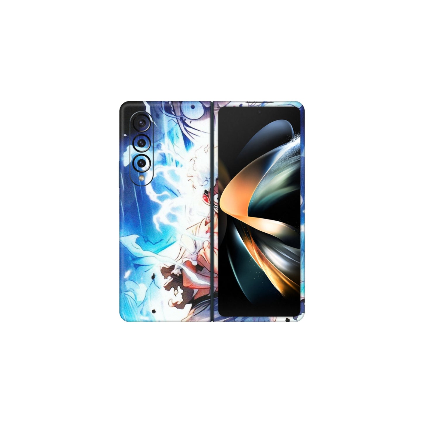 Samsung M/F/Note/Flip and C Phone Skins (All Models) - Blue Thunder Luffy Anime - Matte Finish (M-132) Samsung Galaxy Z Fold 4