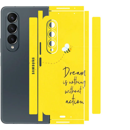 Samsung M/F/Note/Flip and C Phone Skins (All Models) - Dream Is Nothing Without Action - Matte Finish (M-138) Samsung Galaxy Z Fold 4