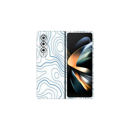 Samsung M/F/Note/Flip and C Phone Skins (All Models) - Blue And White Swirls - Matte Finish (M-139) Samsung Galaxy Z Fold 4