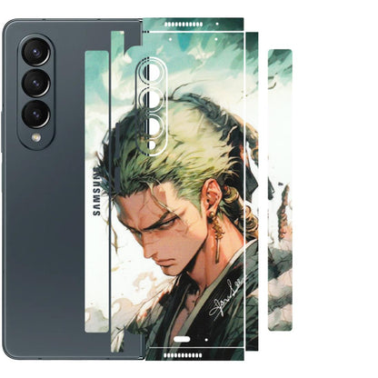 Samsung M/F/Note/Flip and C Phone Skins (All Models) - New Roronoa Zoro One Picece Anime - Matte Finish (M-140) Samsung Galaxy Z Fold 4