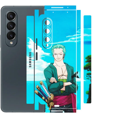 Samsung M/F/Note/Flip and C Phone Skins (All Models) - Cool Swordman Zoro Anime - Matte Finish (M-143) Samsung Galaxy Z Fold 4