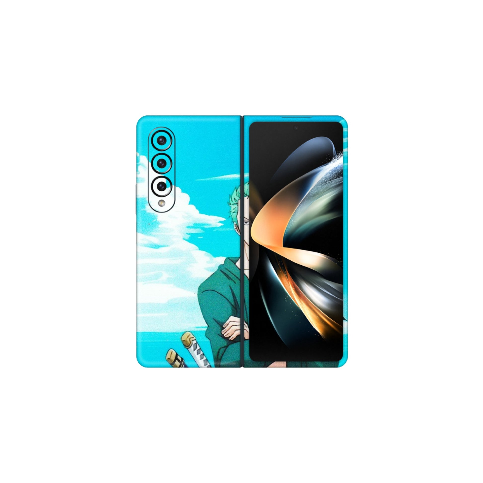 Samsung M/F/Note/Flip and C Phone Skins (All Models) - Cool Swordman Zoro Anime - Matte Finish (M-143) Samsung Galaxy Z Fold 4