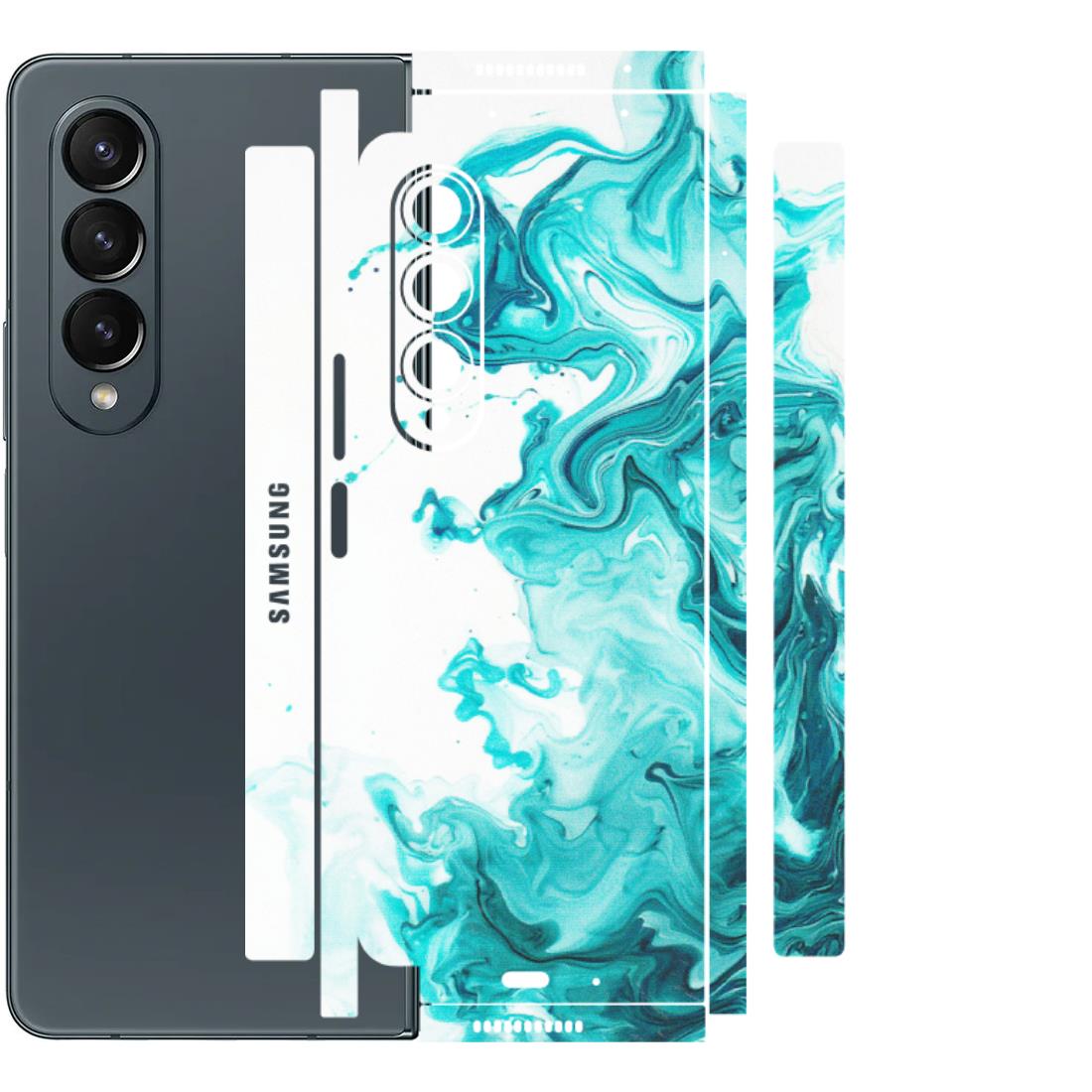 Samsung M/F/Note/Flip and C Phone Skins (All Models) - Sky Blue Abstract Colour - Matte Finish (M-146) Samsung Galaxy Z Fold 4