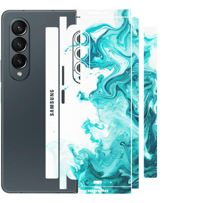 Samsung M/F/Note/Flip and C Phone Skins (All Models) - Sky Blue Abstract Colour - Matte Finish (M-146) Samsung Galaxy Z Fold 4