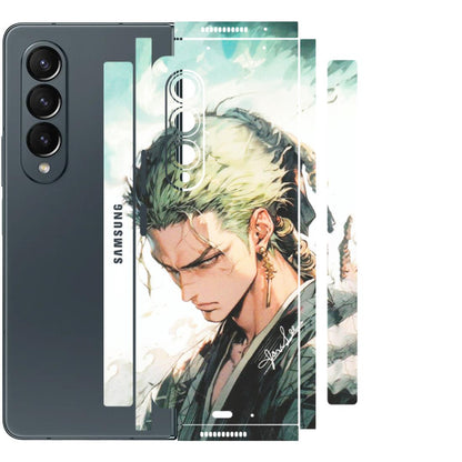 Samsung M/F/Note/Flip and C Phone Skins (All Models) - Pirate Hunter One Piece Anime - Matte Finish (M-157) Samsung Galaxy Z Fold 4