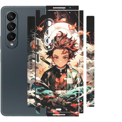 Samsung M/F/Note/Flip and C Phone Skins (All Models) - Tanjiro Demon Slayer Anime - Matte Finish (M-158) Samsung Galaxy Z Fold 4